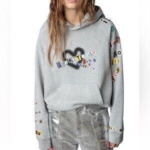 Zadig & Voltaire Georgy Graphic Hoodie with Crystal details